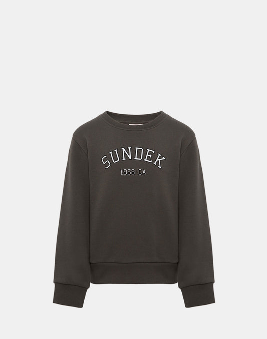 SUDADERA DE CUELLO REDONDO DE ALGODÓN CON LOGOTIPO