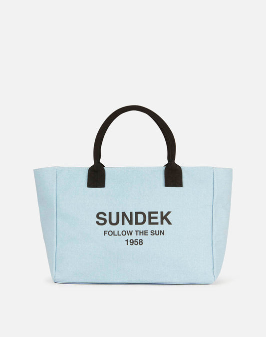 STONE-WASHED COTTON CANVAS SHOPPING BAG
