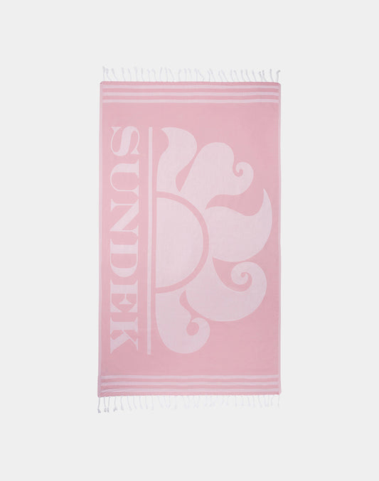 JACQUARD FOUTA BEACH TOWEL WITH LOGO