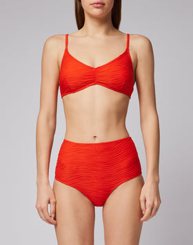 JUPE-CULOTTE TAILLE HAUTE À EFFET DE VAGUE