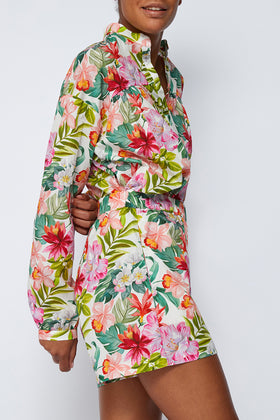 BLOUSE WITH MANDARIN NECK