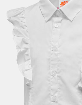 SLEEVELESS COTTON POPLIN SHIRT