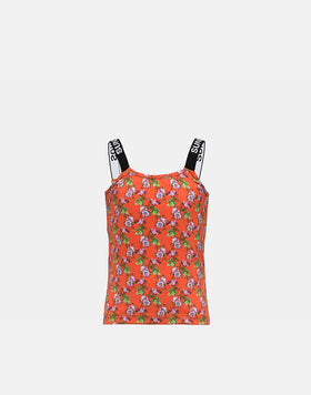 SUN FLOWER PRINT CROP TOP