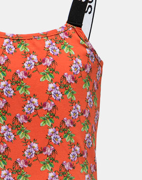 SUN FLOWER PRINT CROP TOP